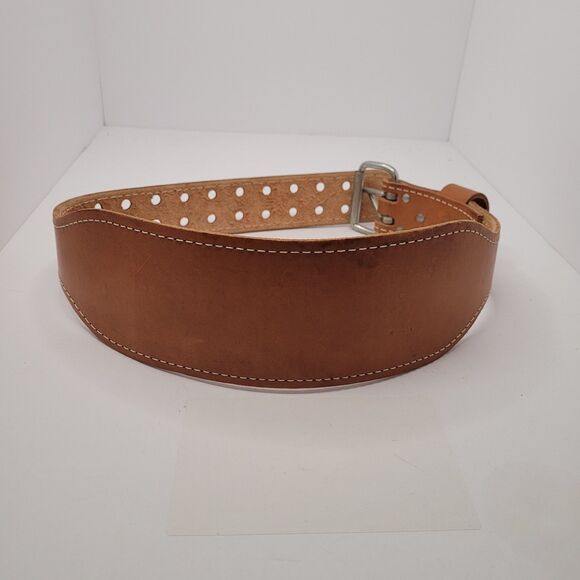 Vintage Altus Weight Lifting Belt  Small (24-28) Brown Leather Buckle - Picture 1 of 8